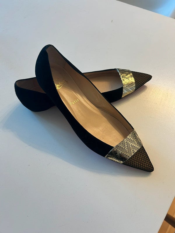 Black/Gold Louboutin flat