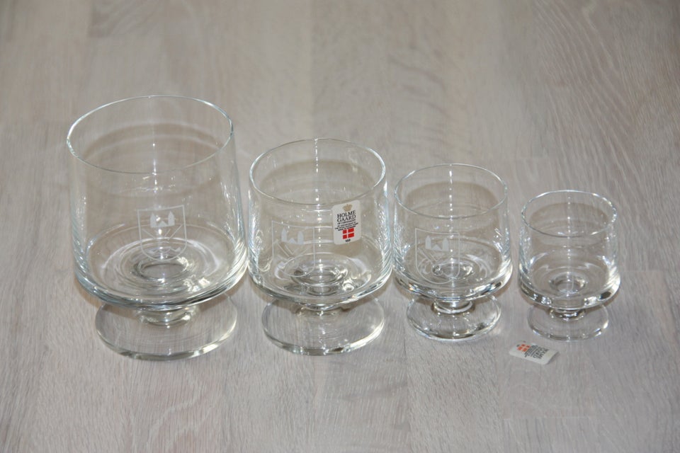 Glas, 4 Holmegaard glas med golf