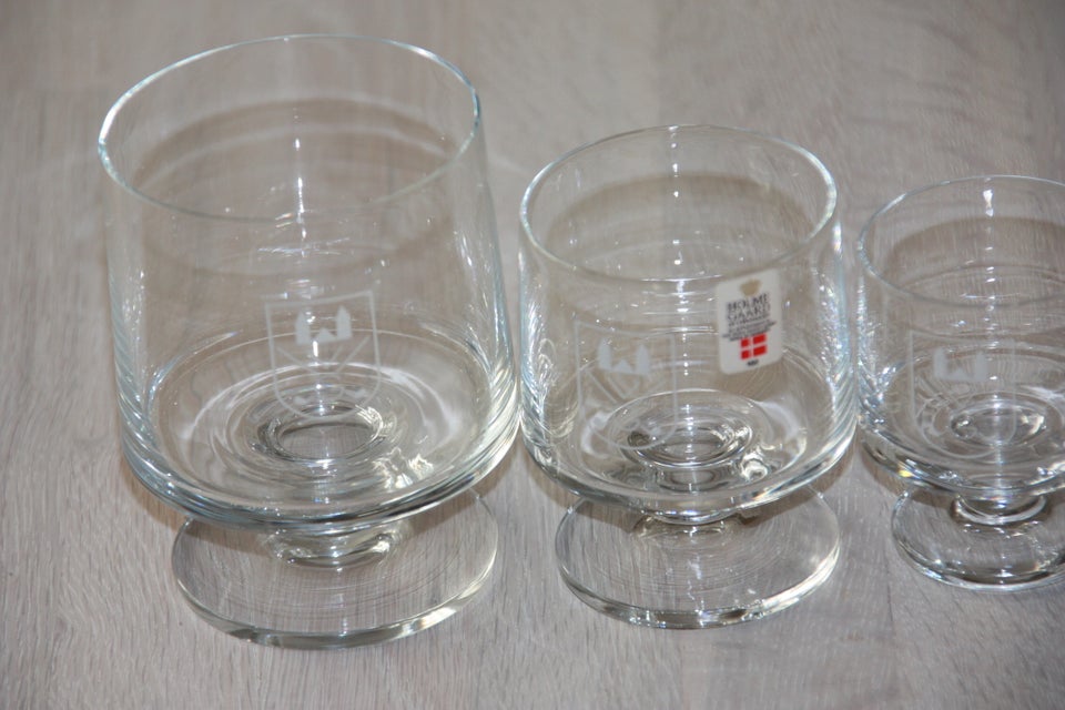 Glas, 4 Holmegaard glas med golf