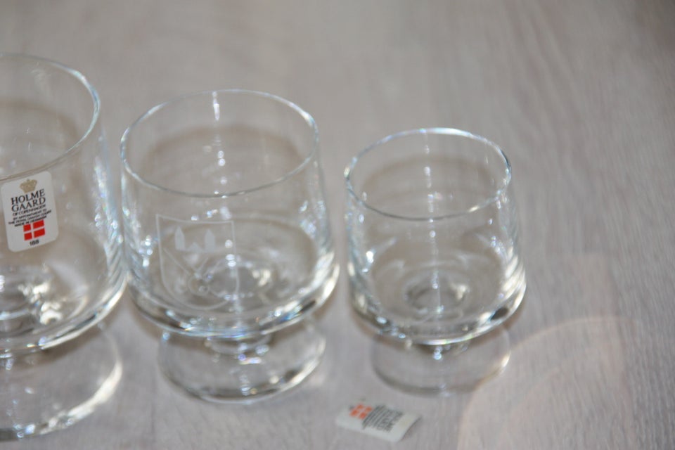 Glas, 4 Holmegaard glas med golf