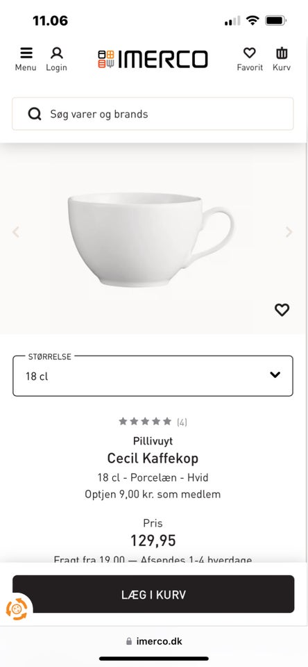 Porcelæn, kaffekopper og