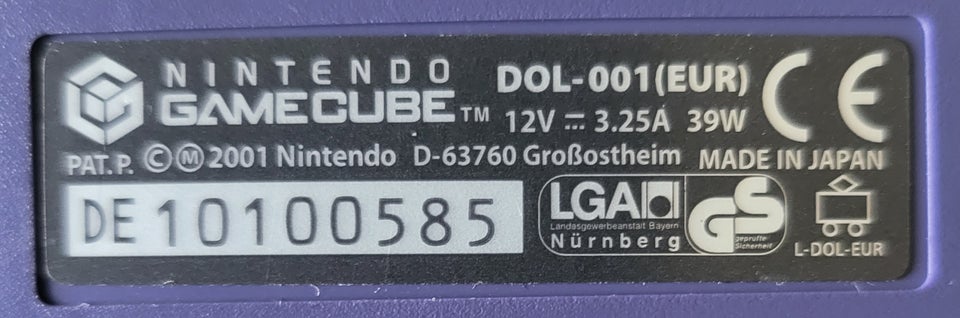 Nintendo Gamecube DOL-001 (EUR)