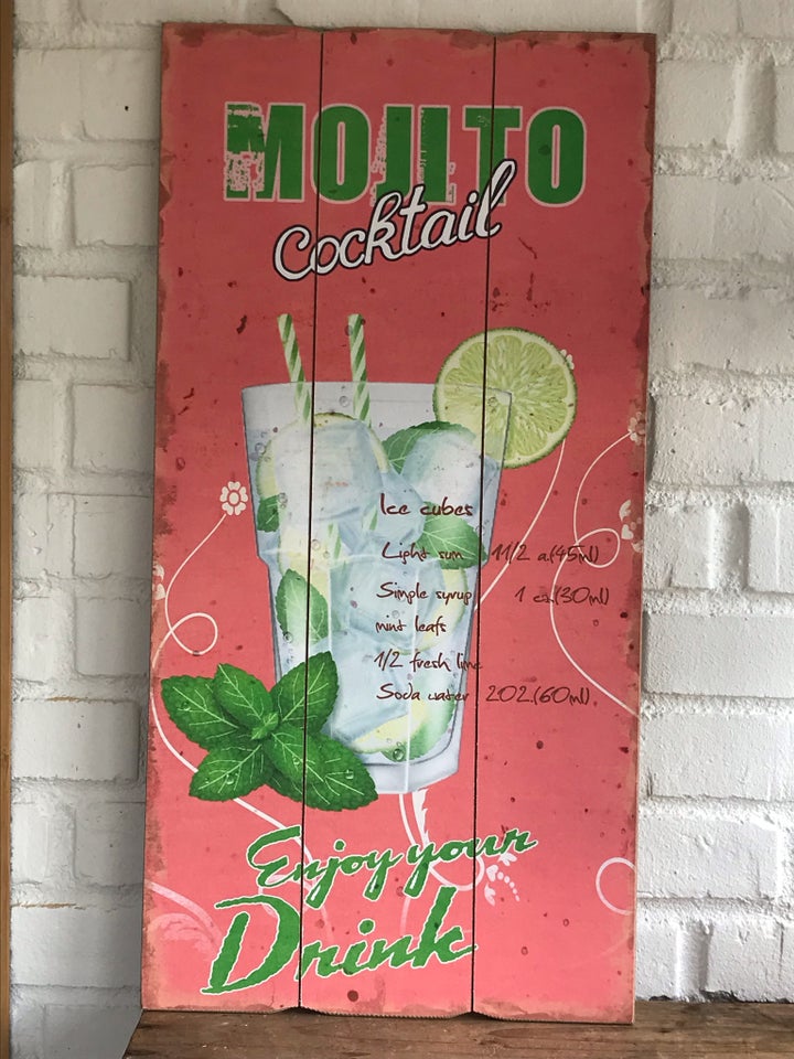 Cocktail/ drink skilt med Mojito