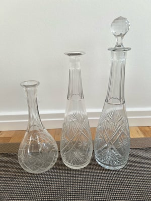 Glas 3 vintage krystal karafler