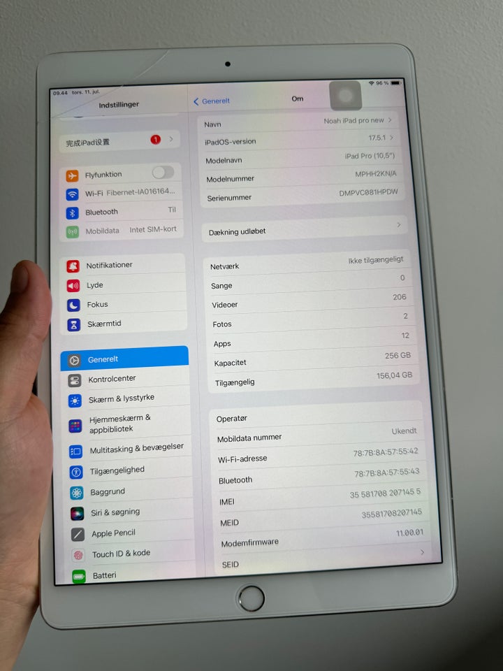 iPad Pro 2 256 GB hvid