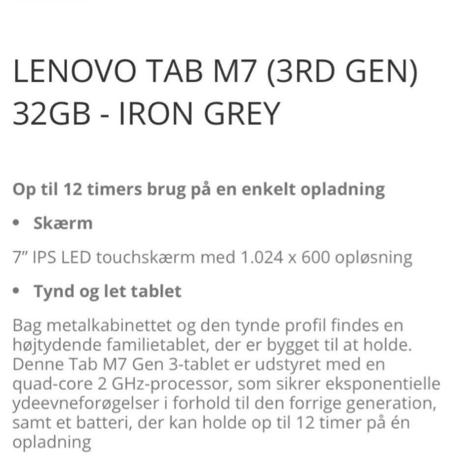 Lenovo Tab M7 Perfekt