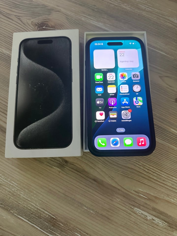 iPhone 15 Pro, 128 GB, sort