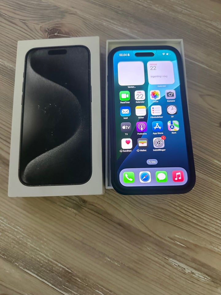 iPhone 15 Pro, 128 GB, sort