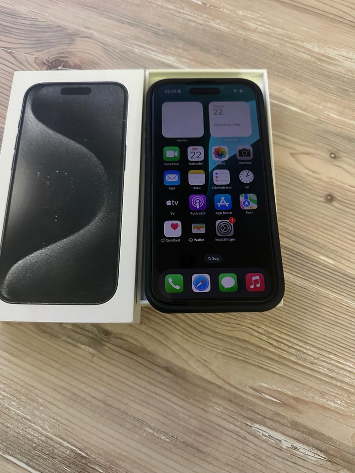 iPhone 15 Pro, 128 GB, sort