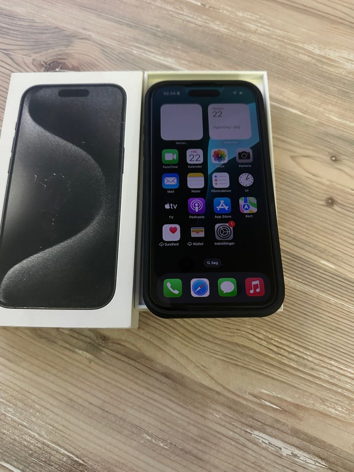 iPhone 15 Pro, 128 GB, sort