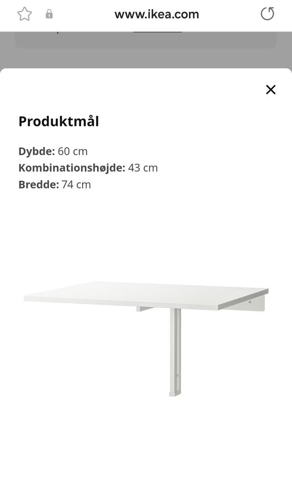 Klapbord, Ikea, laminat