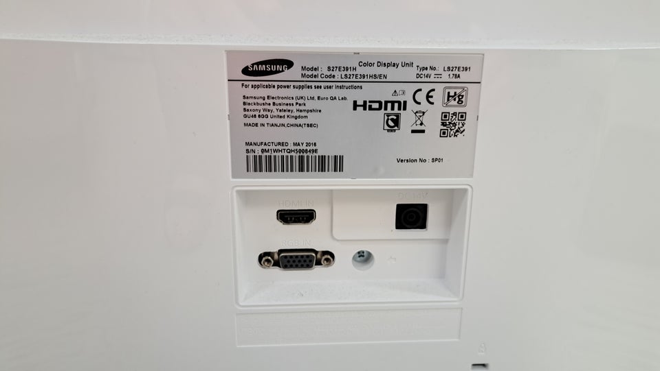 Samsung fladskærm LS27E391HS