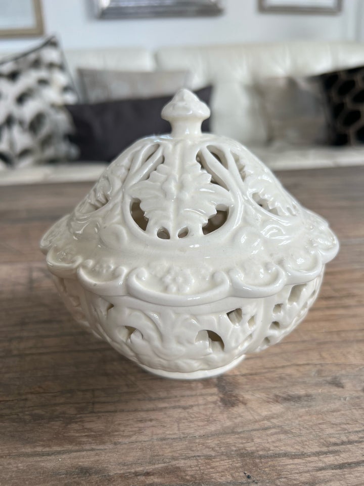 Porcelæn Kinesisk krukke m/ låg