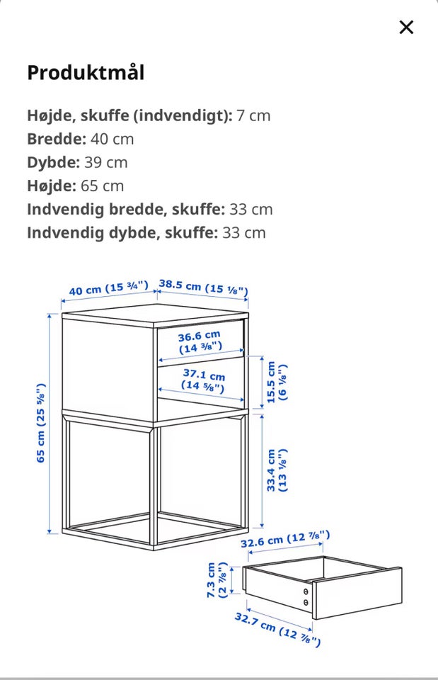 Sengebord, Ikea