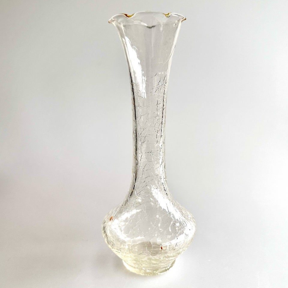 Vase Krakeleret grønligt glas