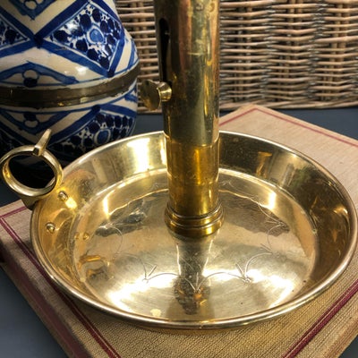 Vintage Brass Chamberstick Candle Holder with Snuffer