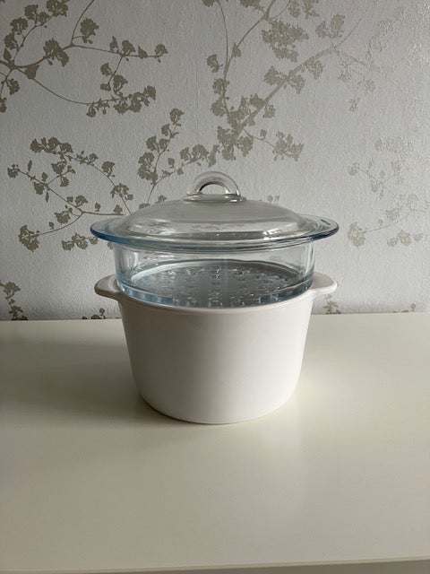 gryde med låg og dampindsats Pyrex