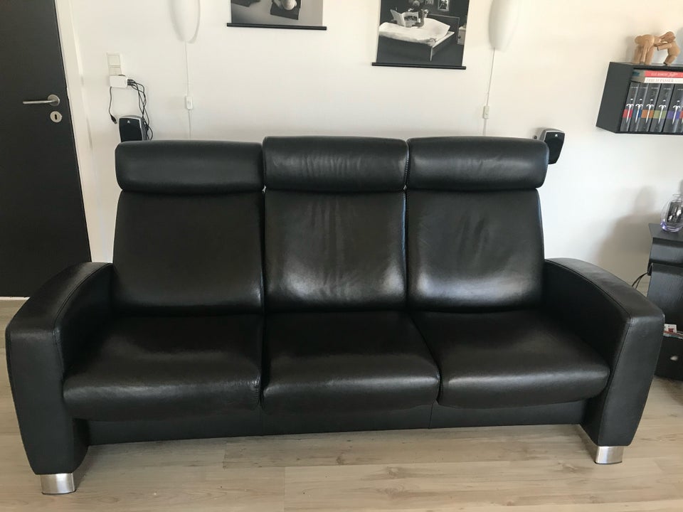 Sofa, læder, 3 pers.