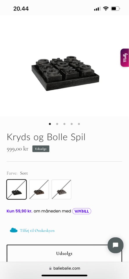 Kryds og bolle spil Baliebalie