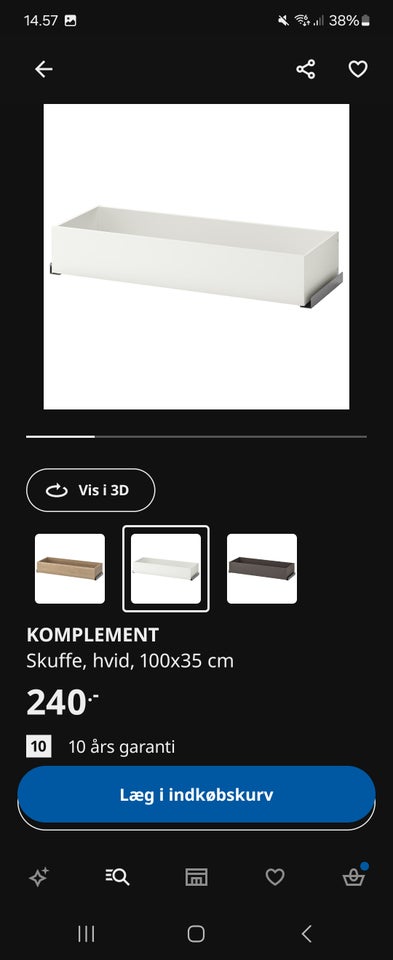 Skuffer til IKEA PAX, KOMPLEMENT