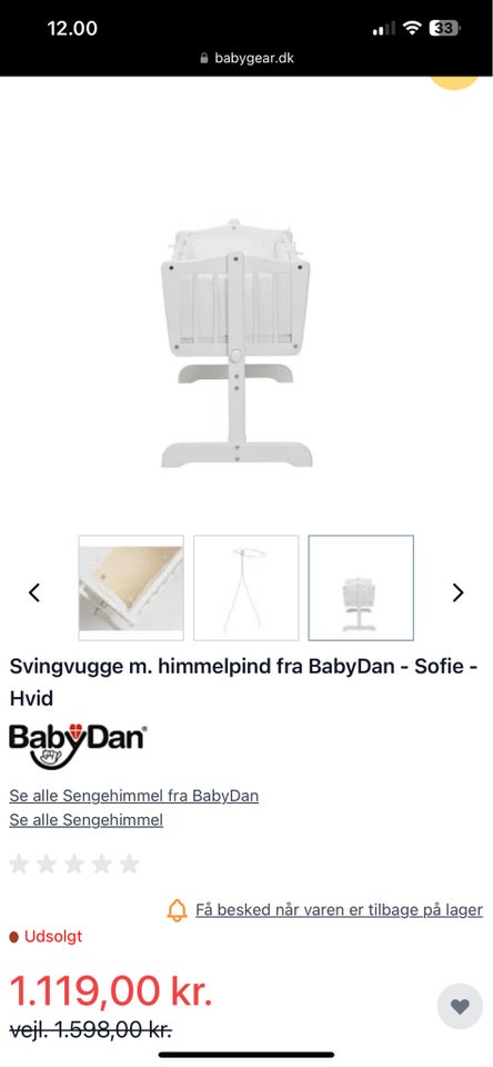 Babyseng Sofie vugge Babydan