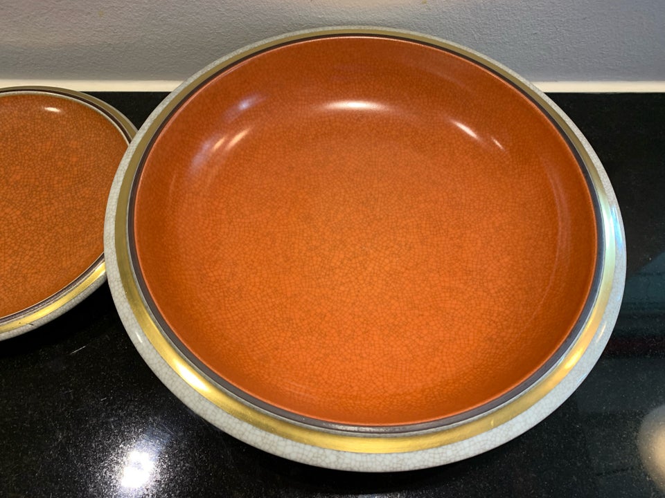 Porcelæn Krakelé skåle i orange /