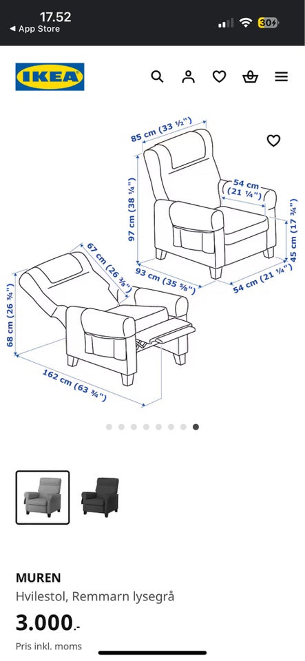 Hvilestol, stof, Ikea