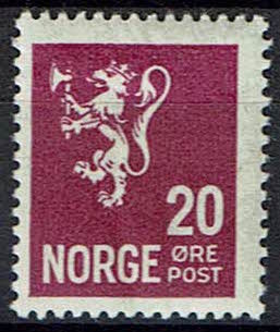 Norge, ustemplet, postfrimærke