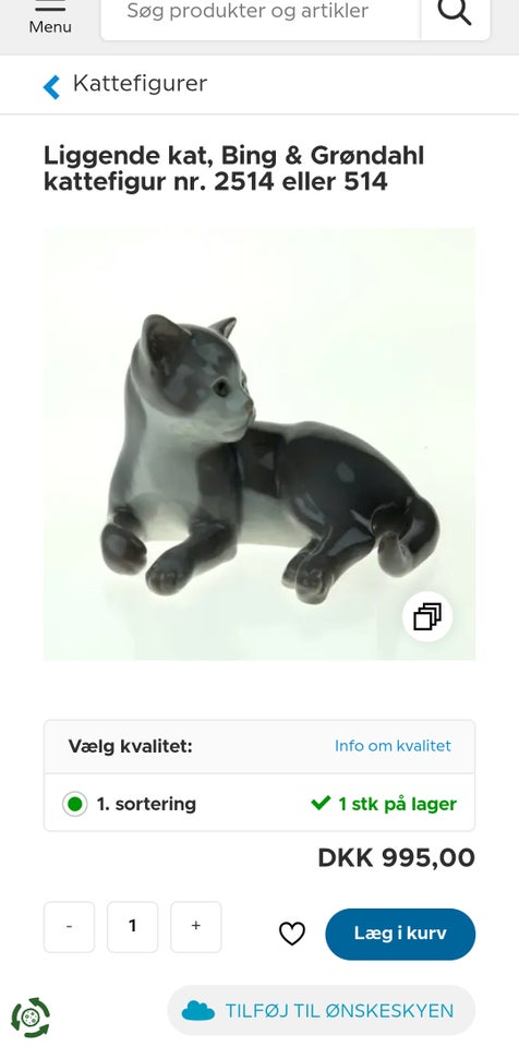 Bing  Grøndahl Figur af Kat No