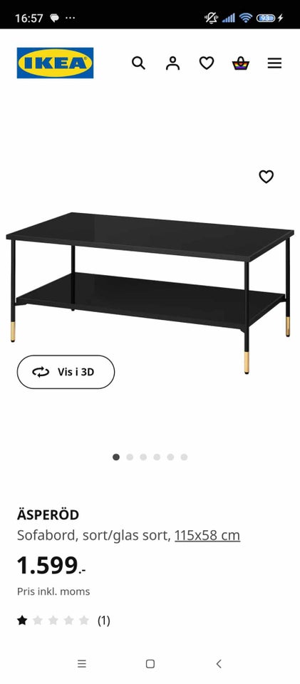 Sofabord, Ikea, glas