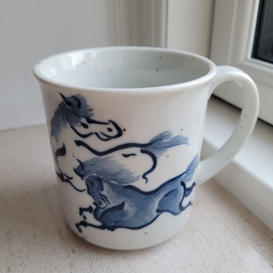 Porcelæn Krus Blå Heste Dansk