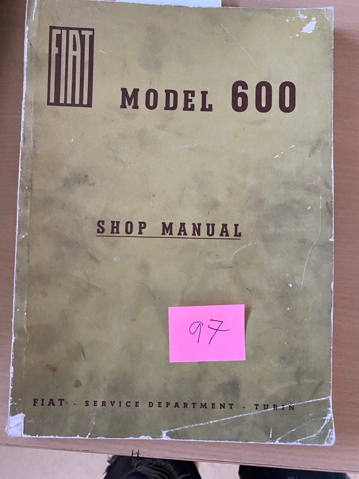 Shop Manuel FIAT 600 750 850 emne: