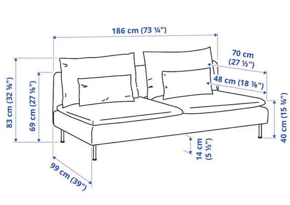 Sofa, 3 pers. , Ikea