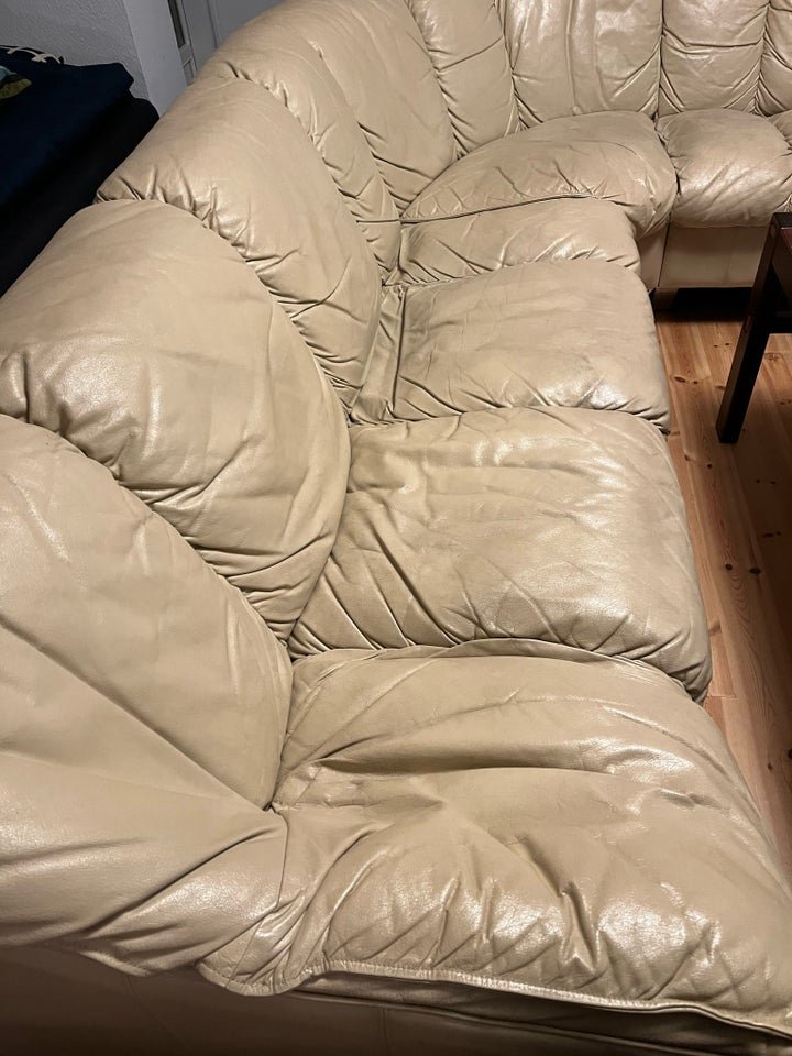 Hjørnesofa, læder, 6 pers.