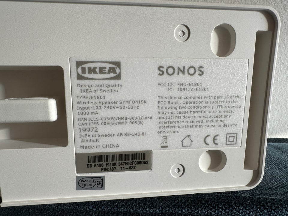 Højttaler, SONOS, Ikea Symfonisk