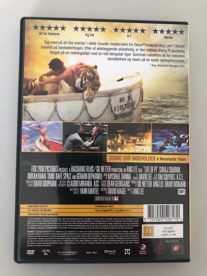 Life of PI, DVD, drama