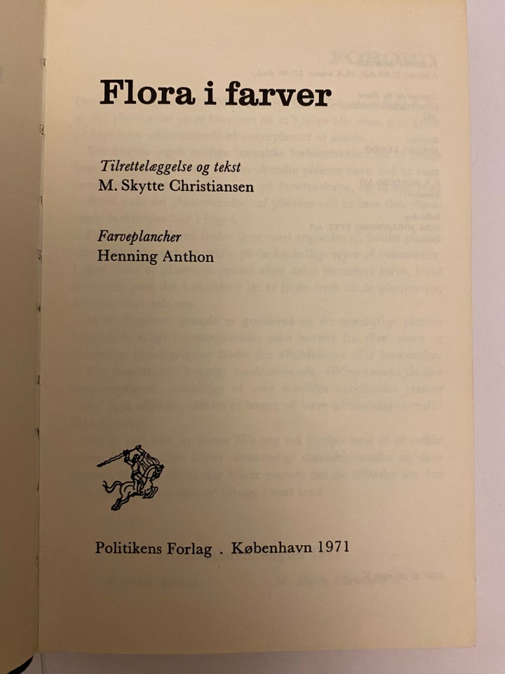 Flora i farver , M. Skytte