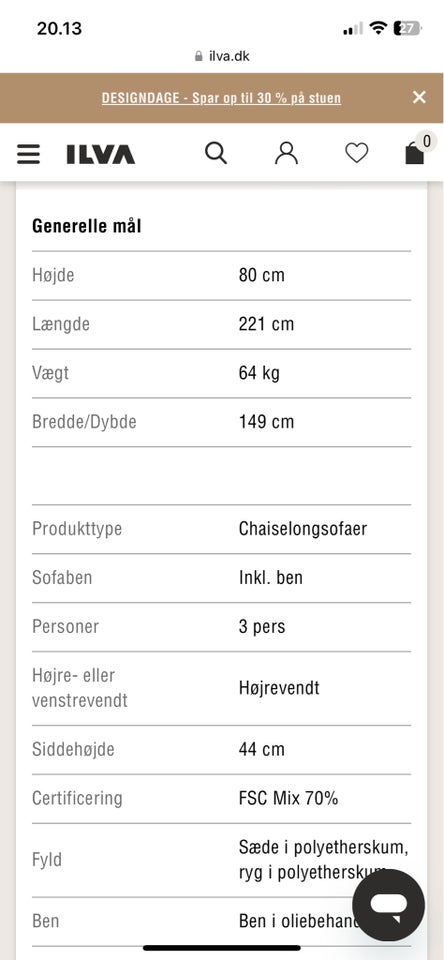 Chaiselong, andet materiale, 3