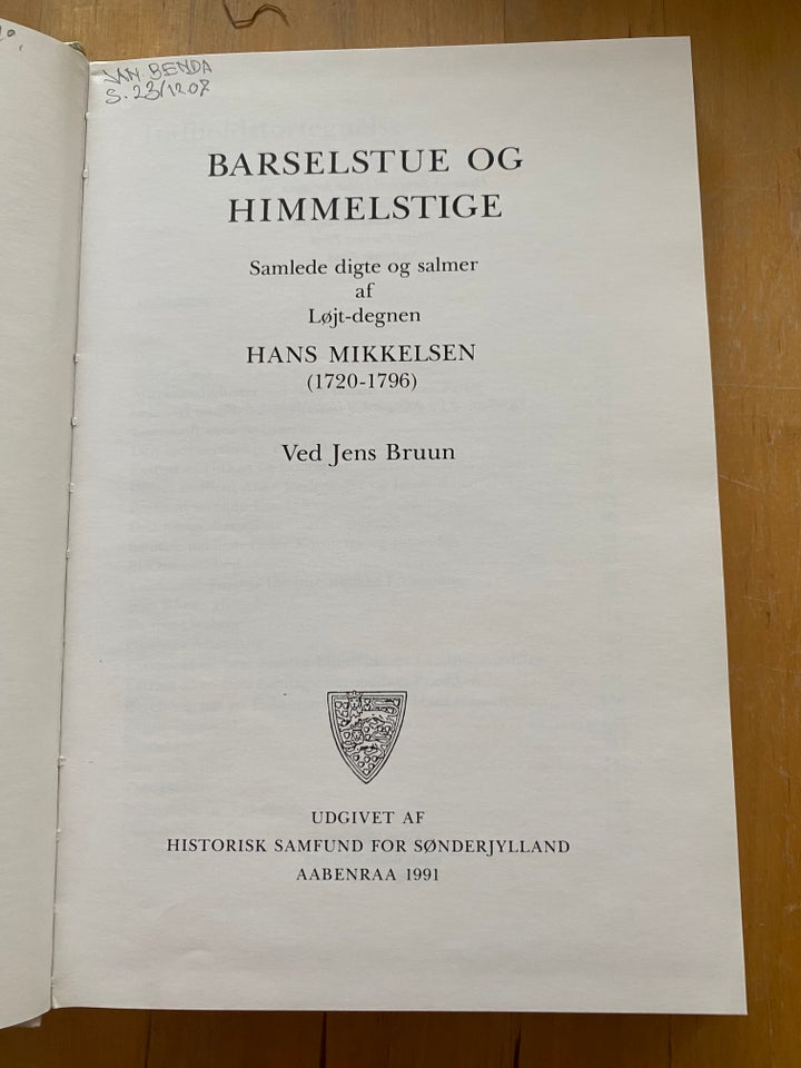 Barselstue og himmelstige, Hans