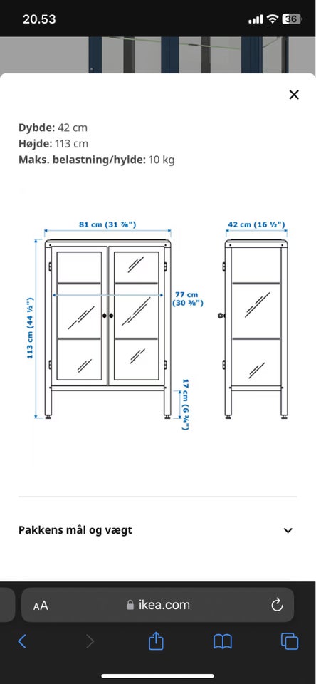 Vitrineskab, Fabrikör IKEA