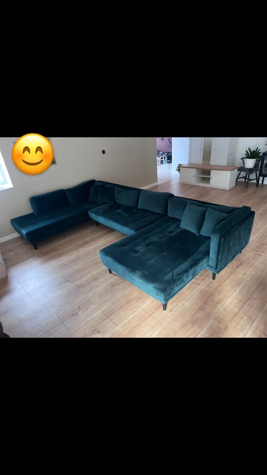 U-sofa velour 8 pers