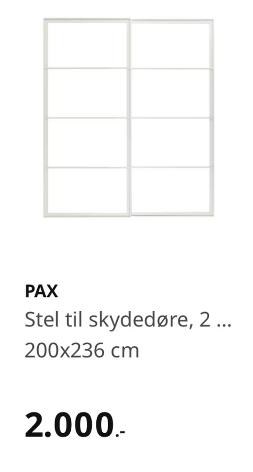 2 IKEA PAX-SKYDEDØRE