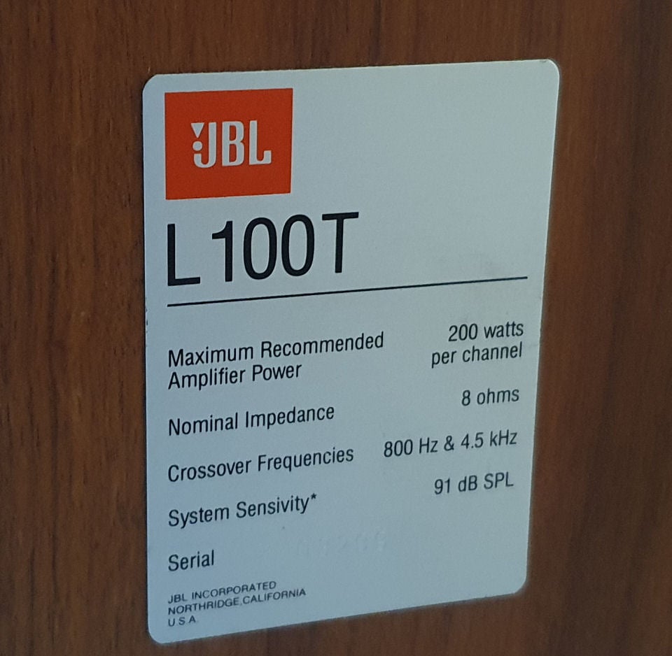 Højttaler, JBL, L100T