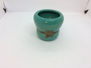 Keramik Bæger/vase med bronze