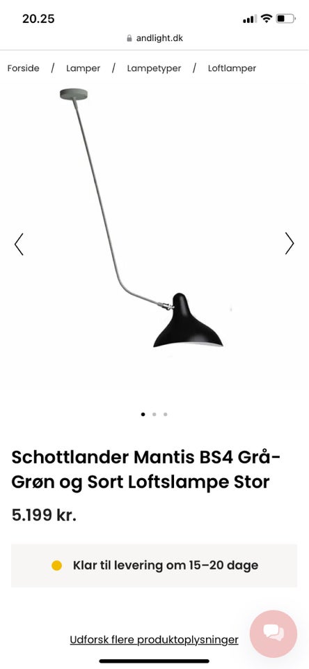 Loftslampe sort , Schottlander