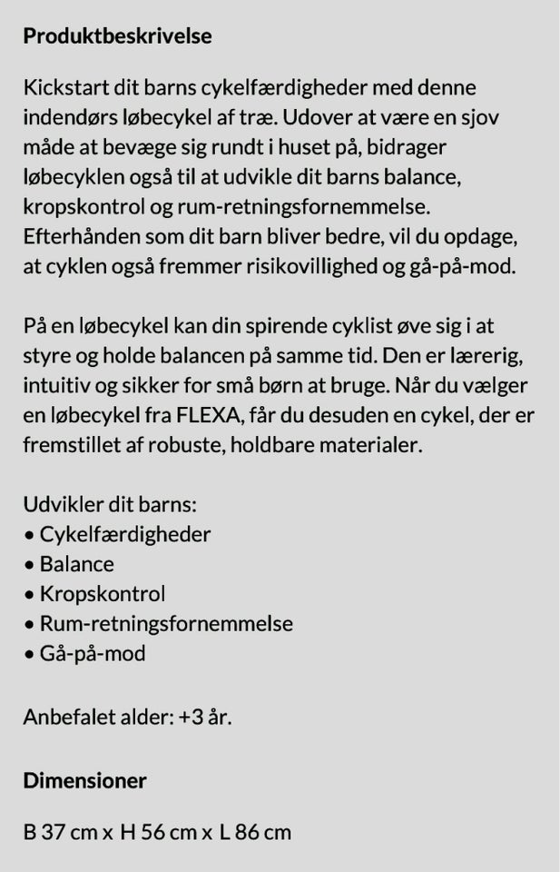 Løbecykel, FLEXA