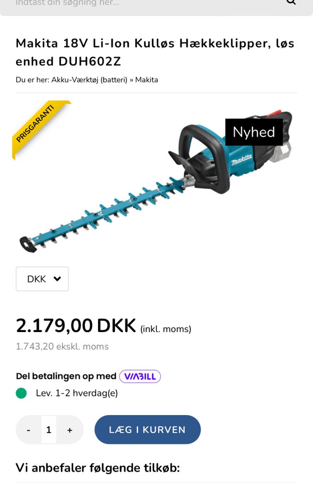 Hækklipper, Makita DUH602Z