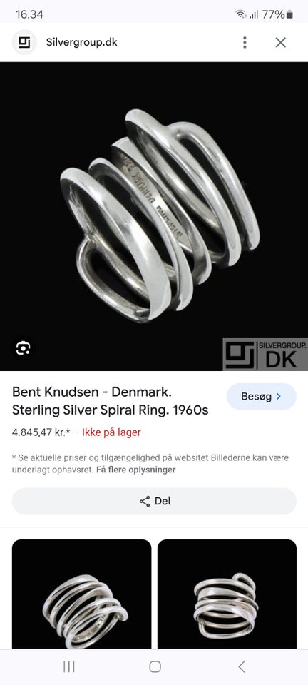 Ring, sølv, Bent Knudsen