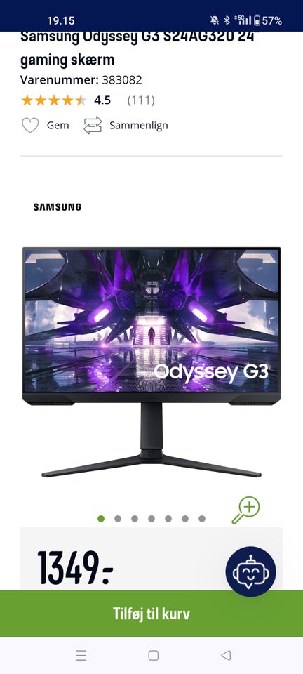Samsung Odyssey G3 24 tommer