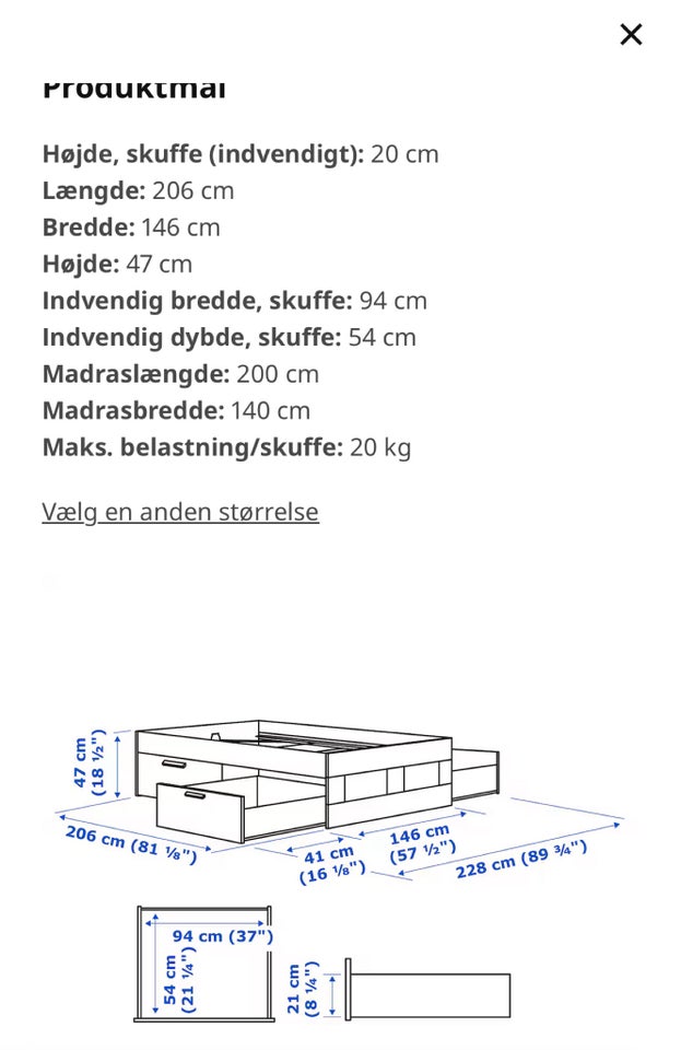 Sengeramme, Ikea